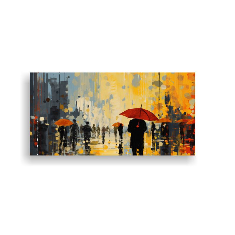 GENERICO - Cuadro Abstracto Lluvioso Estilo Galería: Una Interpretaci 160x80cm