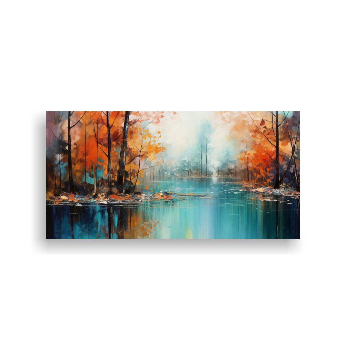 GENERICO - Pintura Decorativa De Un Bosque Sereno En Un Estanque Vibran 80x40cm