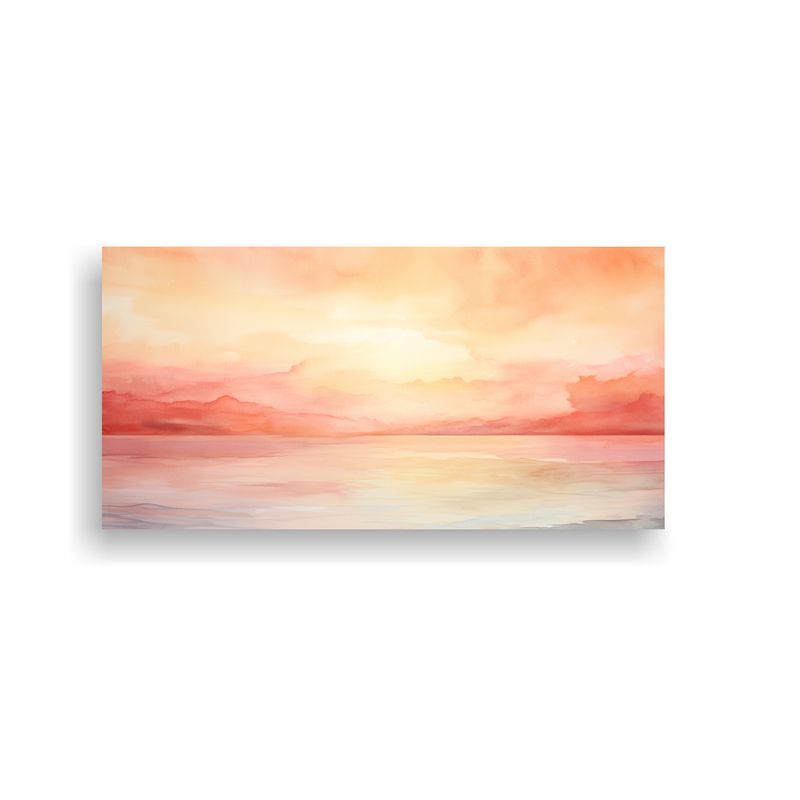 GENERICO - Puesta De Sol Costera Reinterpretada En Arte De Pared 160x80cm
