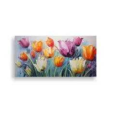 GENERICO - Cuadro Movimiento Época En Colores Vibrantes De Tulipanes E 80x40cm