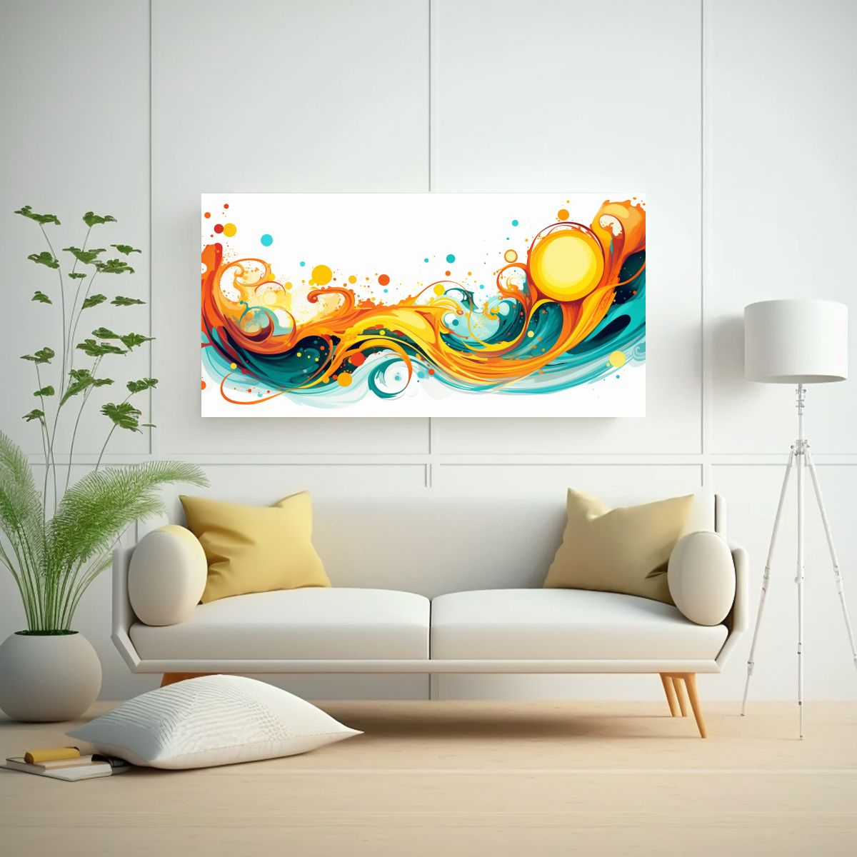 GENERICO - Cuadro Decorativo De Calidez Con Remolinos De Pintura En Lie 160x80cm