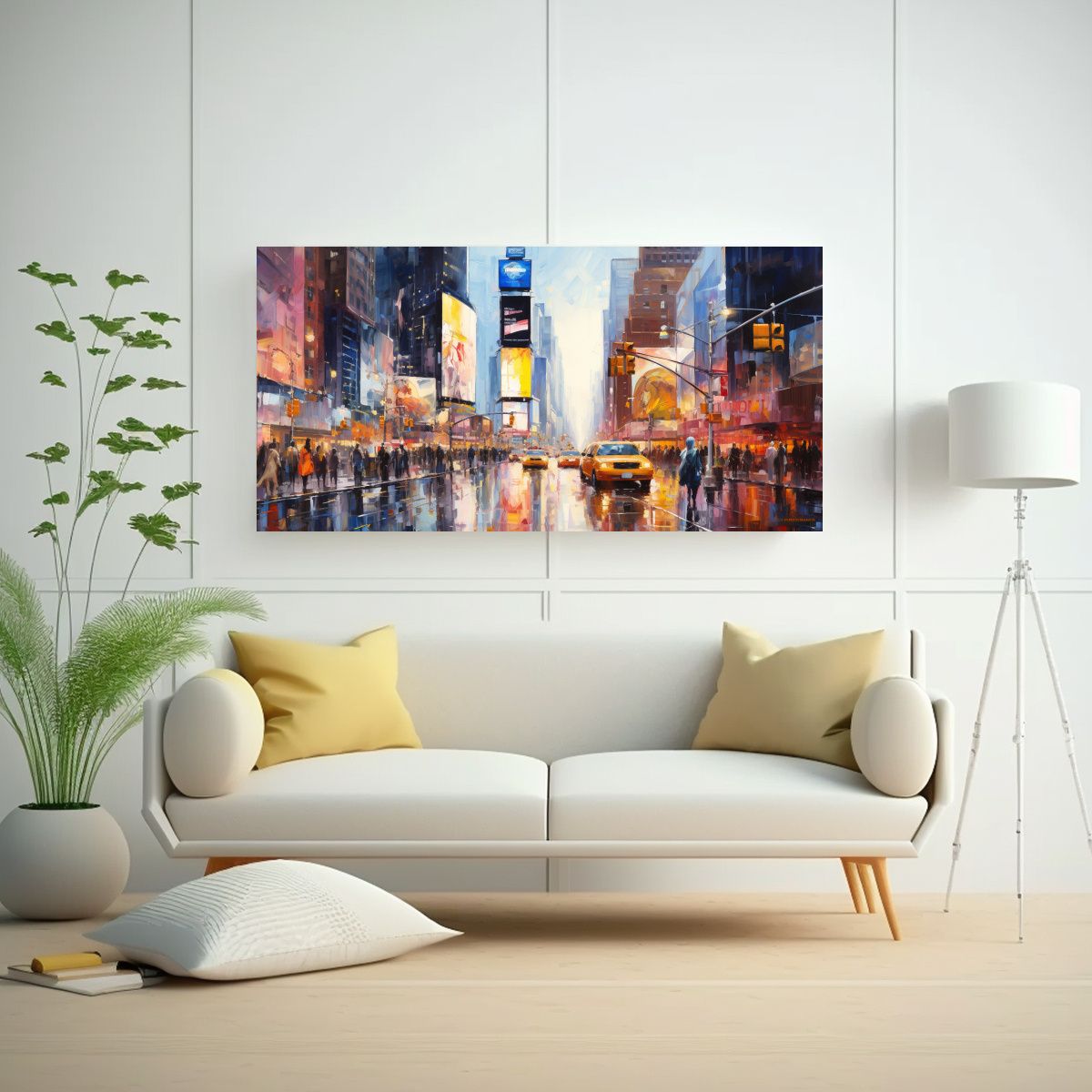 GENERICO - Cuadro Inspirador Paisaje Innovador De La Calle Time Square  160x80cm