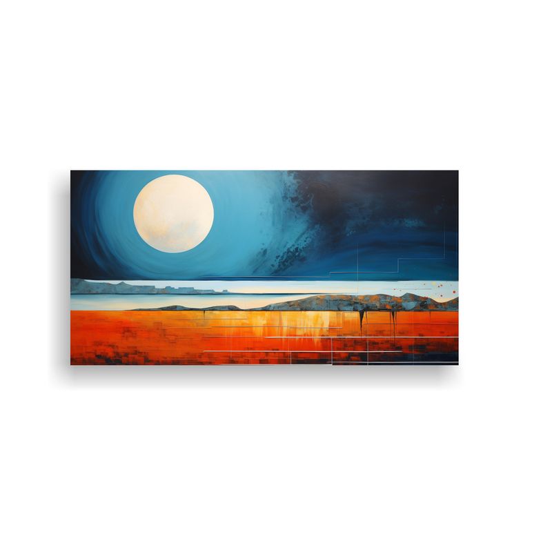 GENERICO - Pintura Abstracta Del Interplay Entre La Luna Y Las Mareas 160x80cm