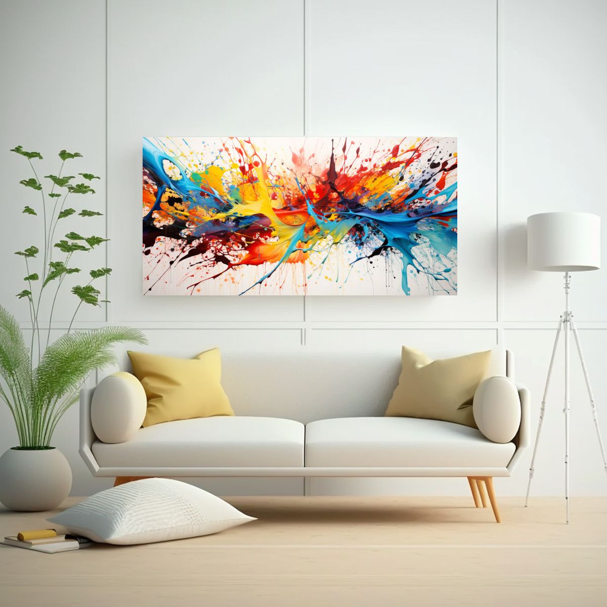 GENERICO - Cuadro Decorativo: Inspiración Abstracta Explosión De Colo 80x40cm