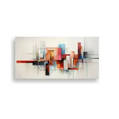 GENERICO - Cuadros Abstractos Acuarela Para Comedor: Lienzo De Tela Her 100x50cm