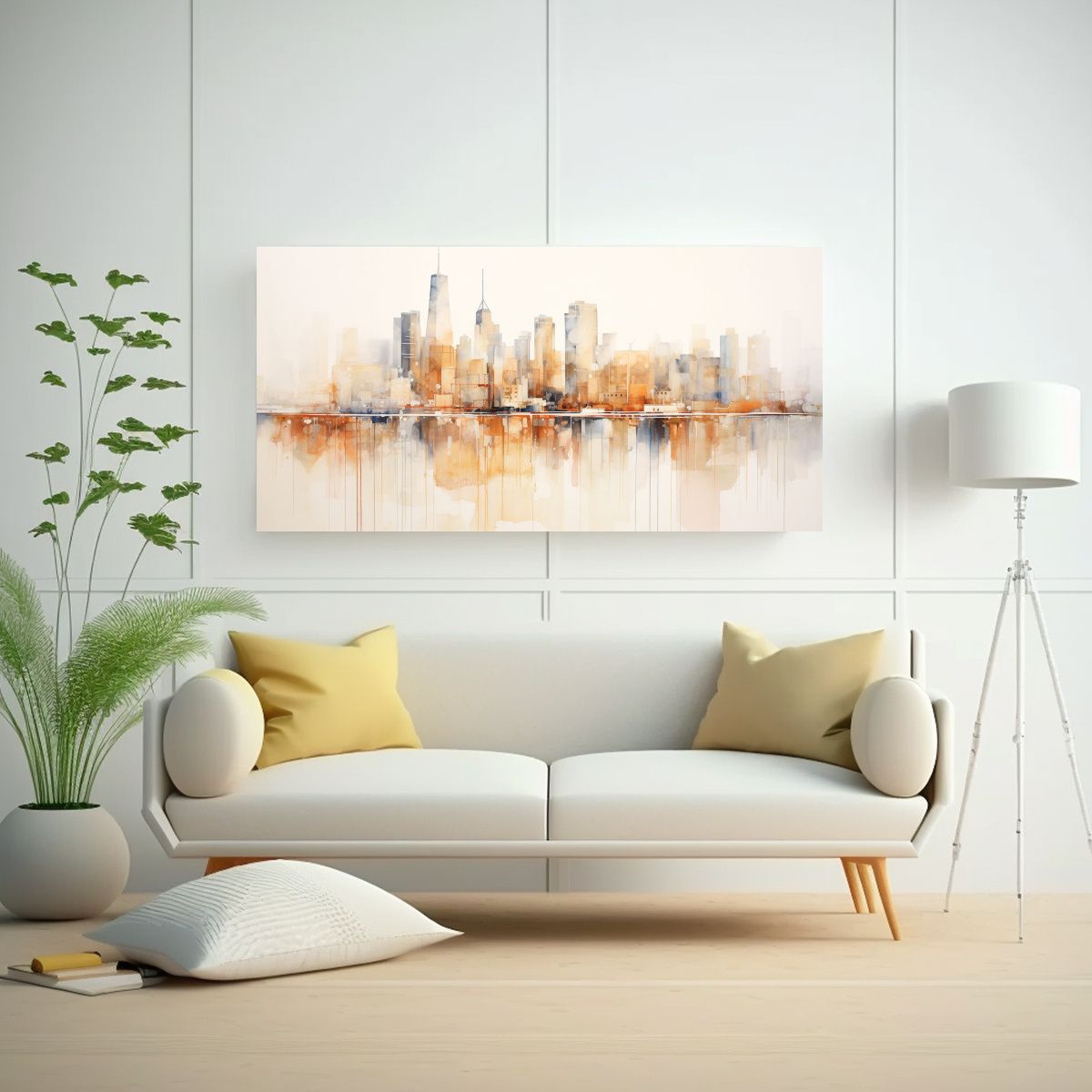 GENERICO - Paisaje Urbano En Acuarela: Arte Abstracto Riqueza Visual 160x80cm