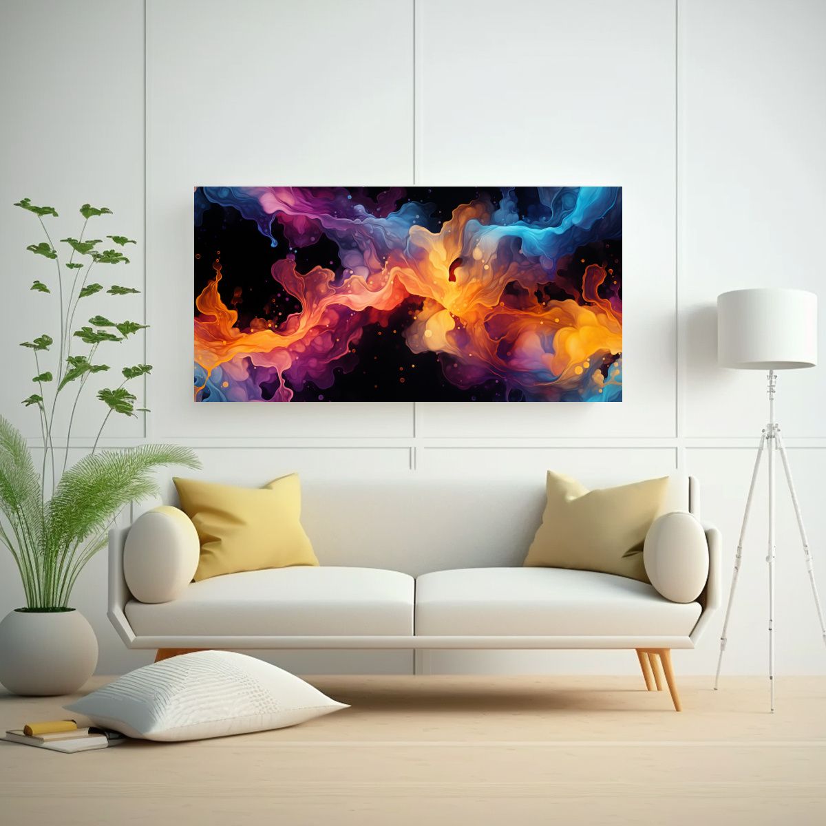 GENERICO - Pintura Decorativa Oscura Con Efecto Psicodélico De Tintes  160x80cm