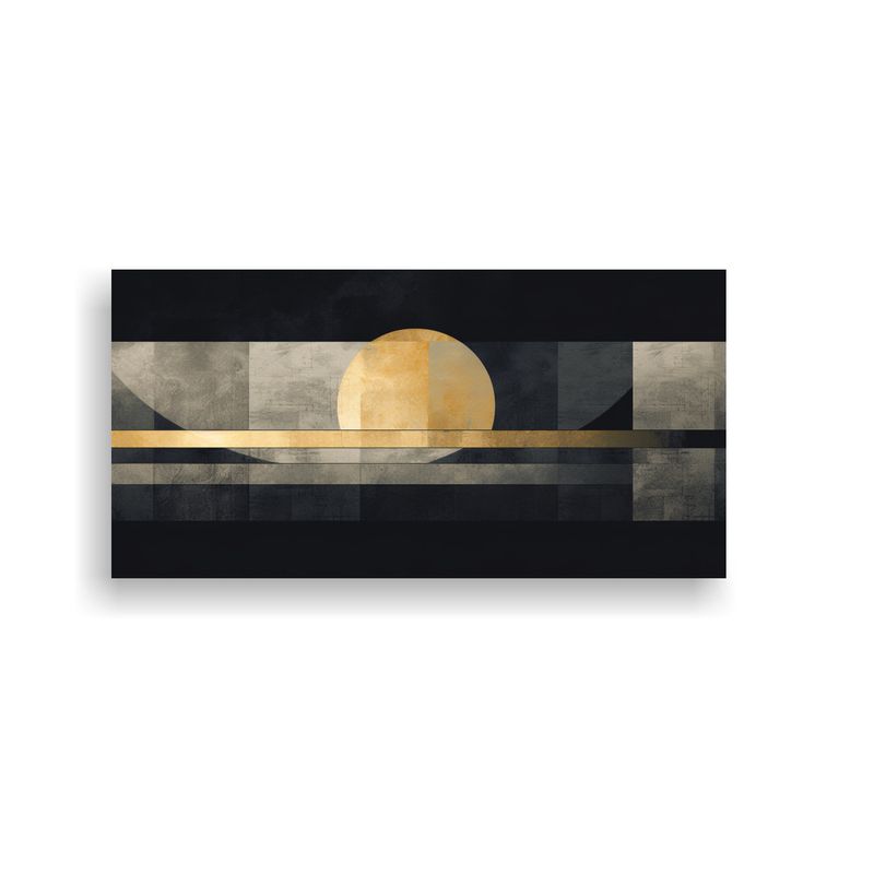 GENERICO - Cuadro Vintage Luminosidad Luna Dorada En Un Marco Estilo Mo 160x80cm