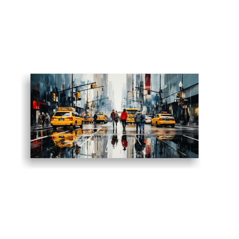 GENERICO - Cuadro Abstracto De Lienzo Alta Calidad Estilo Morning NYC I 160x80cm