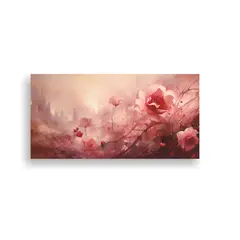 GENERICO - Cuadros Abstractos En Tonos Rosas Para Decoración De Living 160x80cm