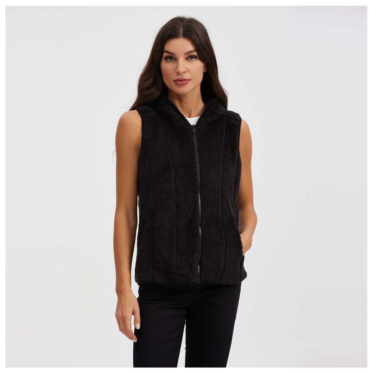FASHION'S PARK - Polar Mujer Básico Full Zipper Negro Fashion's Park