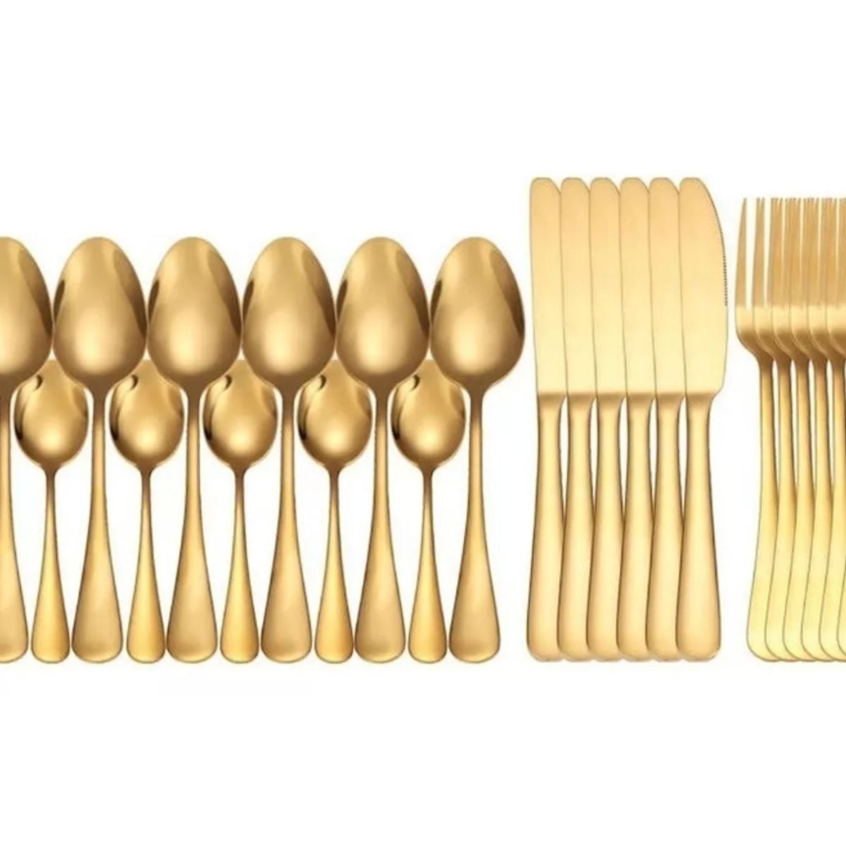 GENERICO - Set De Servicios Acero Inoxidables Dorado 24p