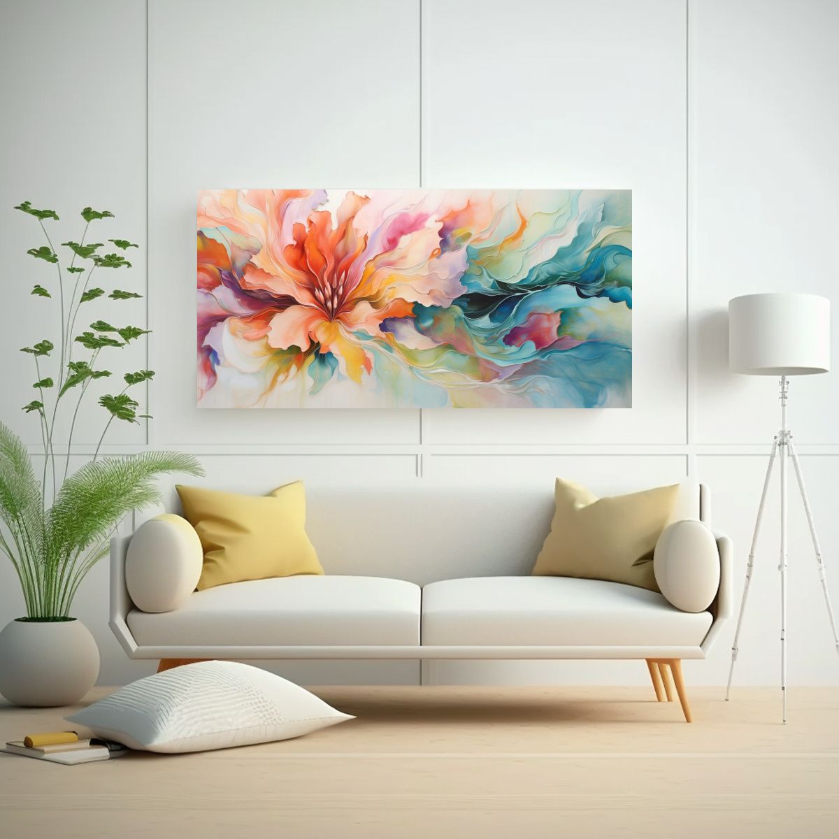 GENERICO - Cuadro Decorativo Flores En Explosión De Primavera En Abstr 80x40cm