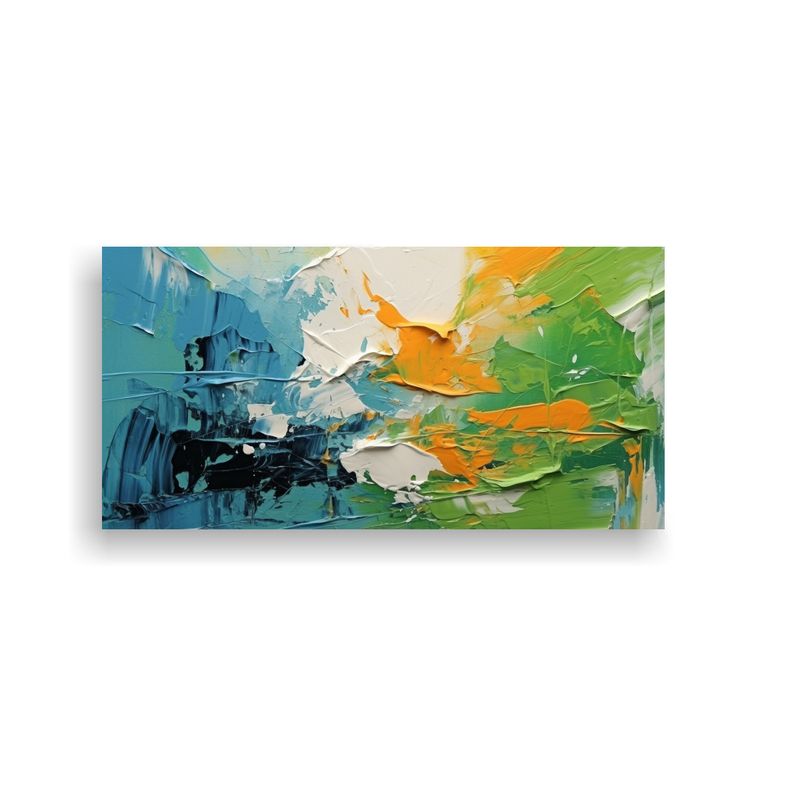 GENERICO - Pintura Abstracta De Aceite: Cuadro Calidos Interiores Con A 160x80cm