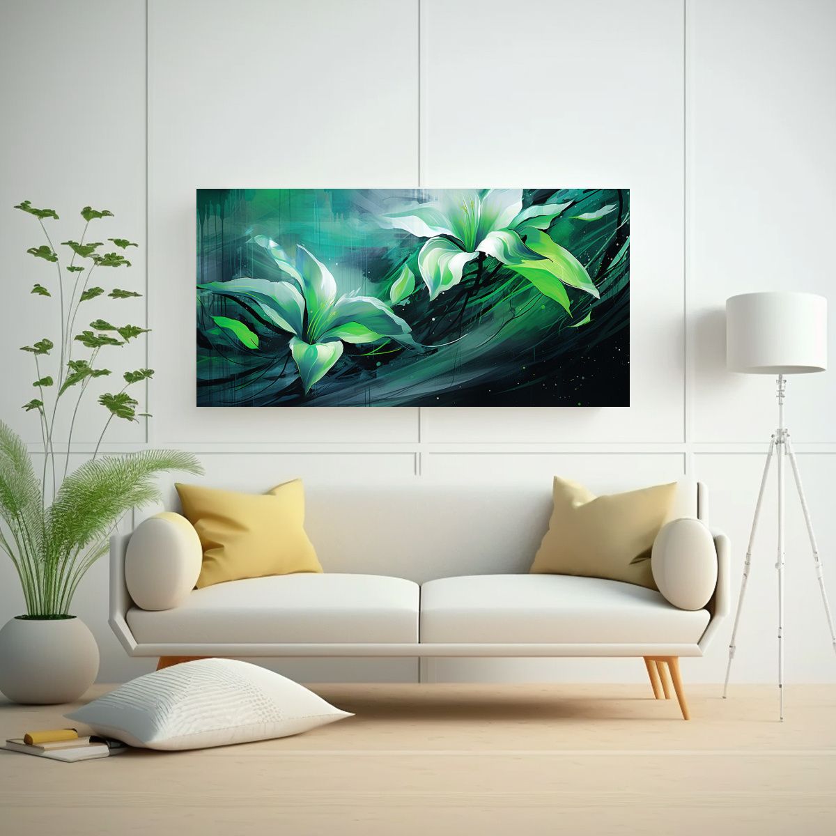 GENERICO - Pinturas Decorativas Estilo Estético Neonoir Con Pinceladas 160x80cm