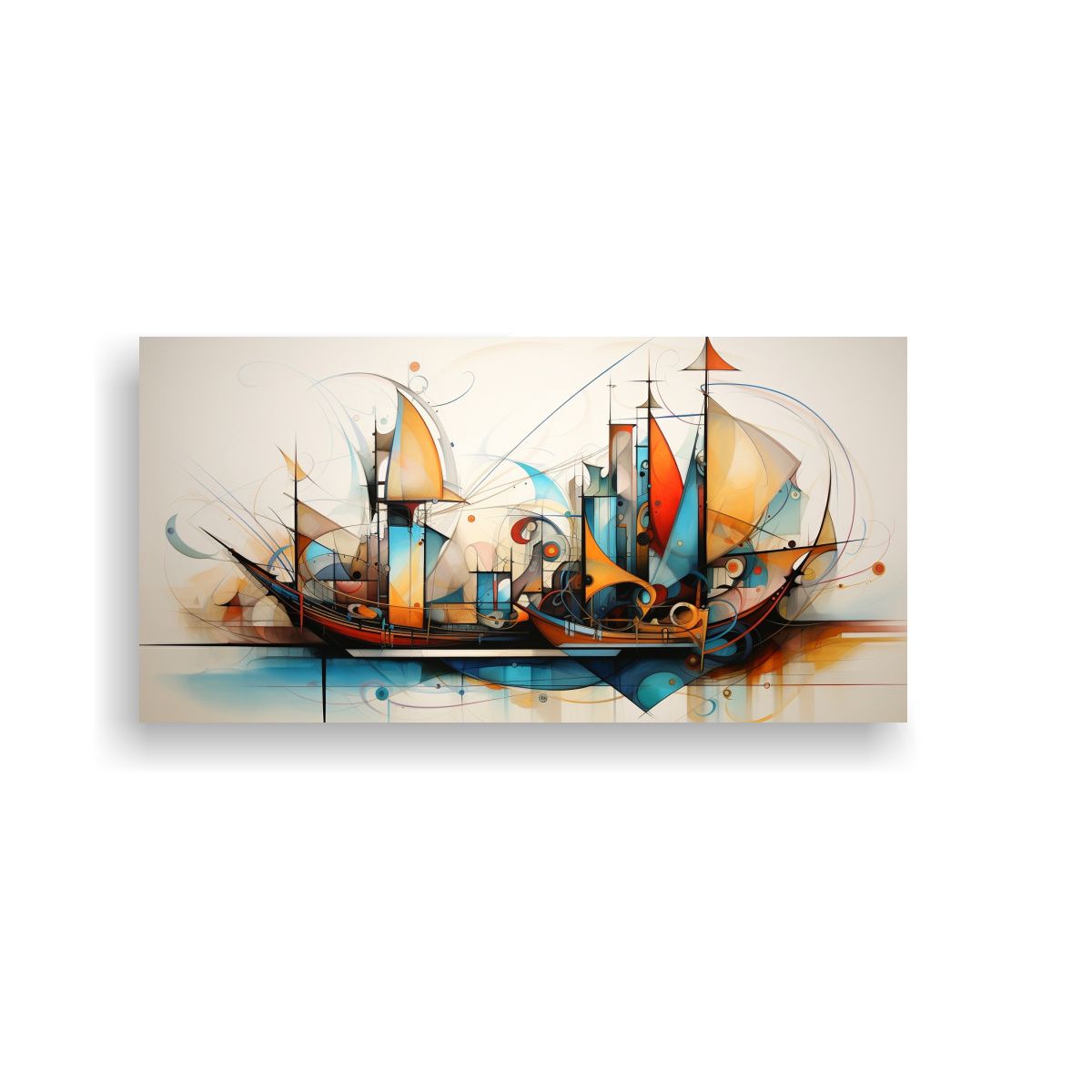 GENERICO - Cuadros Abstractos De Barcos Para Decoración De Pared 160x80cm