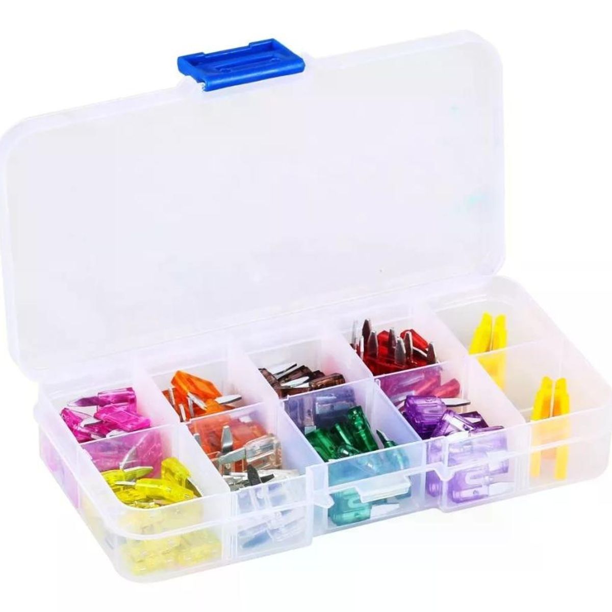 GENERICO - Caja Con 80 Fusibles 3 A 30 Amperes Uso Automotriz Autos