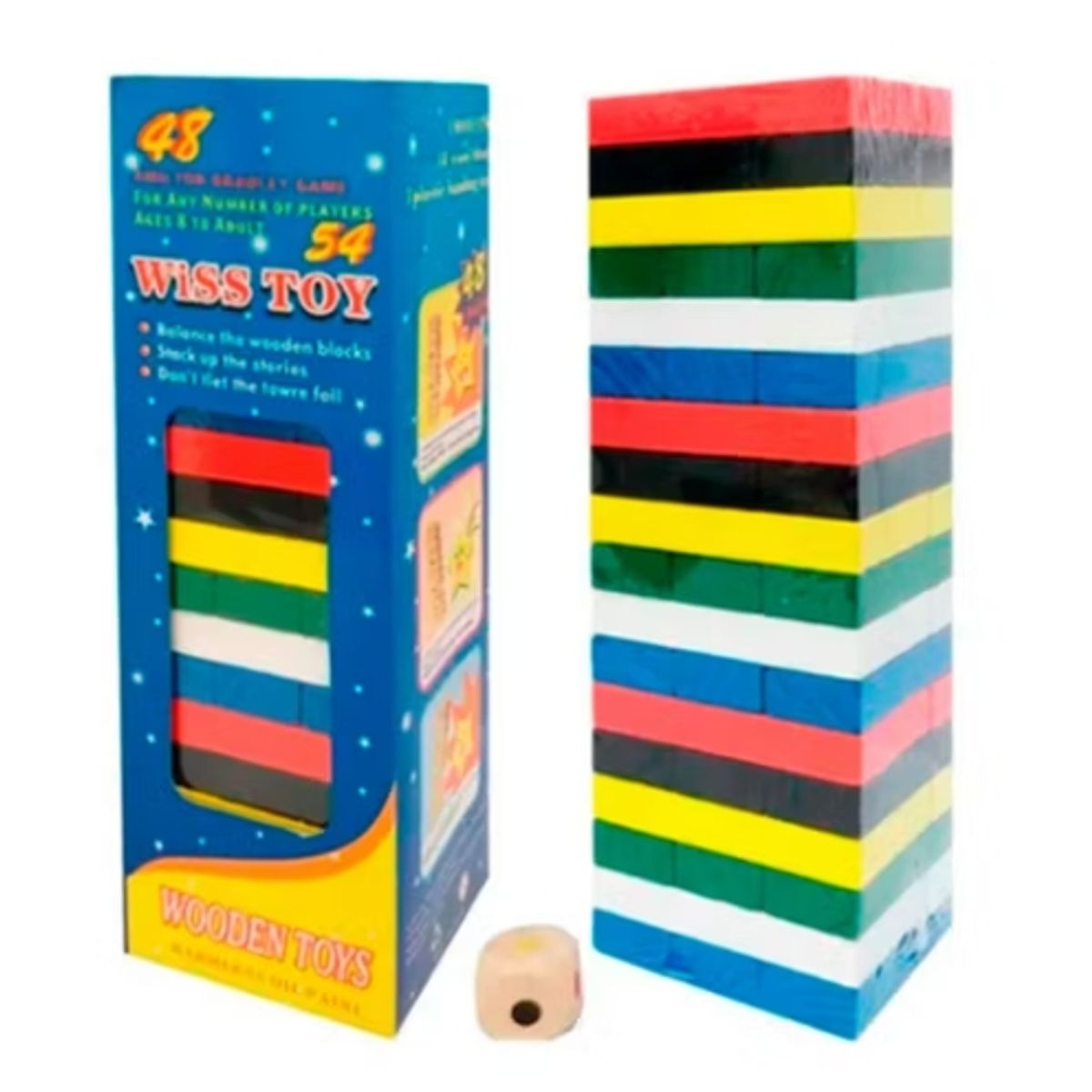 GENERICO - Jenga Juego Educativo Madera Colores