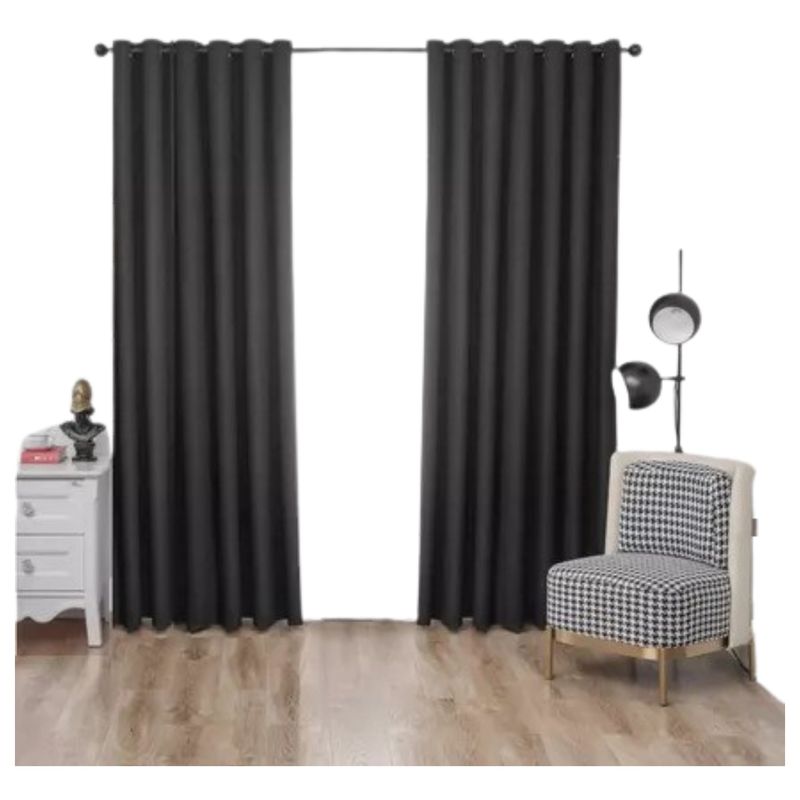 GENERICO - cortina negro térmica engomada 100% blackout 140x230 2 paños TFI