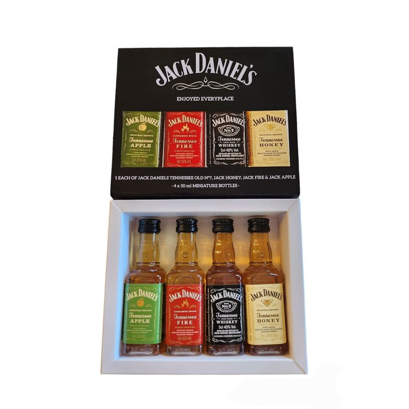 JACK DANIELS - Colección 4 miniaturas Jack Daniels Tennesse 50 ml