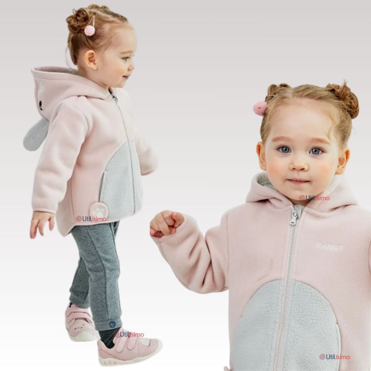 JUMP KIDS - Chaqueta Polar Manga Larga Con Capucha Niña Jump Kids.