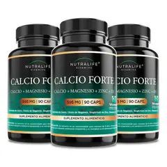 NUTRALIFE - Calcio Forte c/ Magnesio + Zinc + Vit D3 Lf 270 Caps 3x90