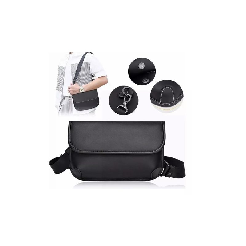 GENERICO - Bolso De Hombro De Moda Retro Para Hombre Bolso De Mensajero Negro