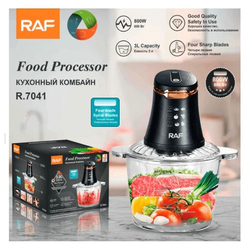 RAF - PROCESADOR DE ALIMENTOS DE 800W Y CAPACIDAD 3L