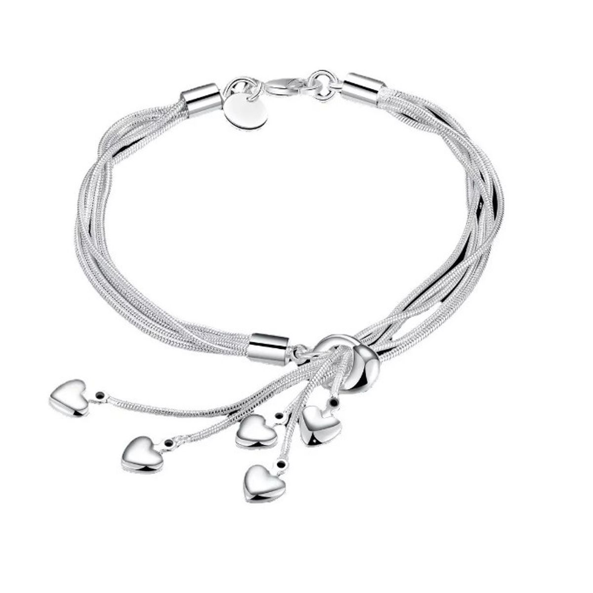 GENERICO - Pulsera Brazalete Plata 925+regalo Aniversario Corazon Mujer
