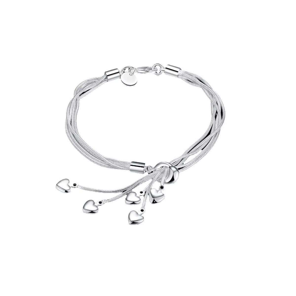 GENERICO - Pulsera Brazalete Plata 925+regalo Aniversario Corazon Mujer