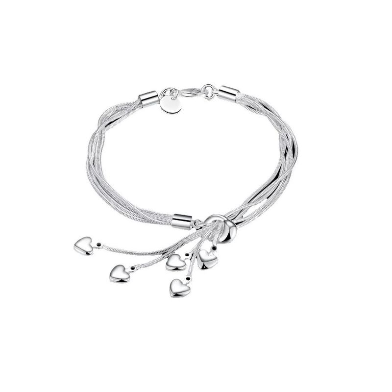GENERICO - Pulsera Brazalete Plata 925+regalo Aniversario Corazon Mujer