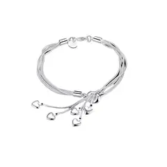 GENERICO - Pulsera Brazalete Plata 925+regalo Aniversario Corazon Mujer