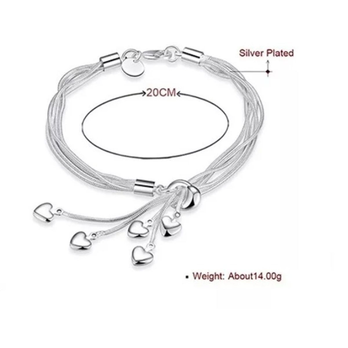 GENERICO - Pulsera Brazalete Plata 925+regalo Aniversario Corazon Mujer