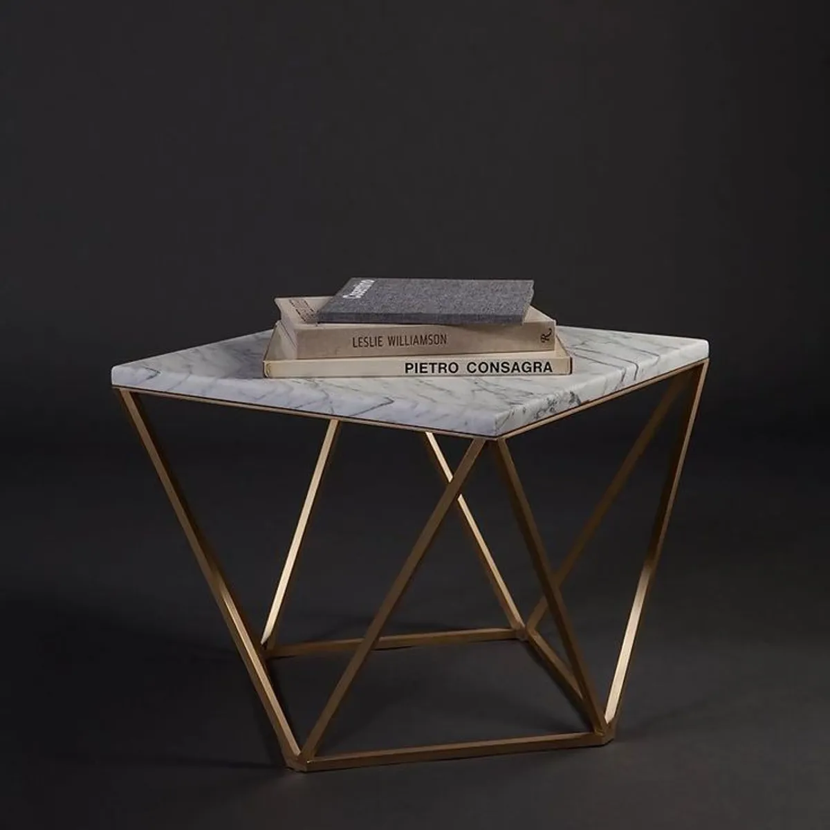 GENERICO - Mesa Lateral Diamante Dorado 40x40 - Viatto