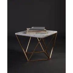 GENERICO - Mesa Lateral Diamante Dorado 40x40 - Viatto