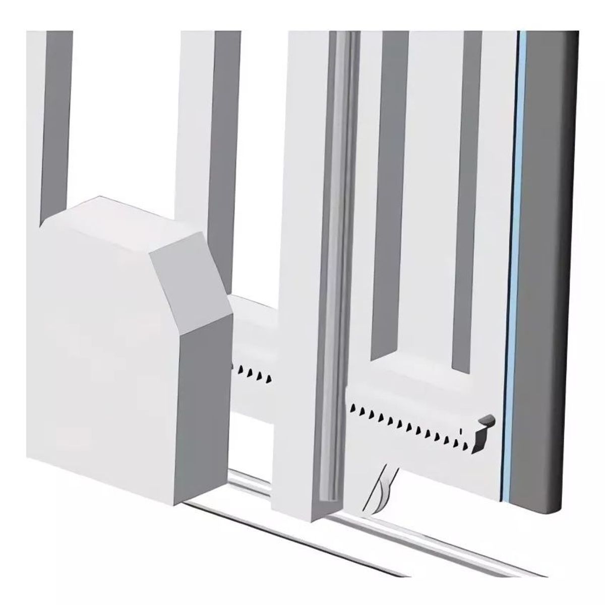 KUANGYE - Cremallera Acero Motor Portón Automático 1mt para Veloti 1200kg