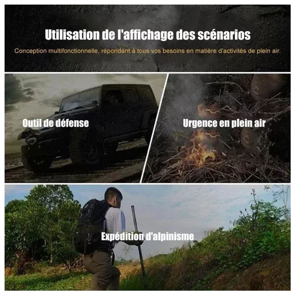 KUANGYE - Baston Retráctil 1mt De Largo producto De Calidad Premium