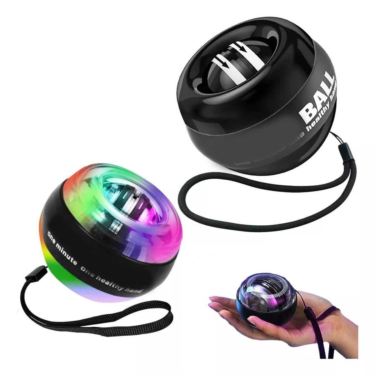 KUANGYE - Power Ball Led Pro Ejercitador Giroscópio Pack Doble