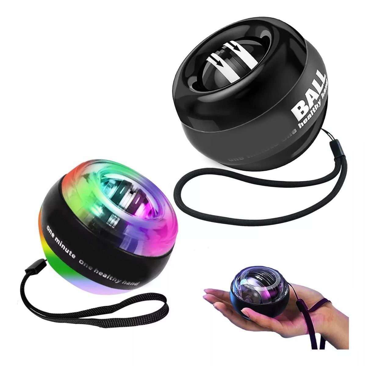 KUANGYE - Power Ball Led Pro Ejercitador Giroscópio Pack Doble