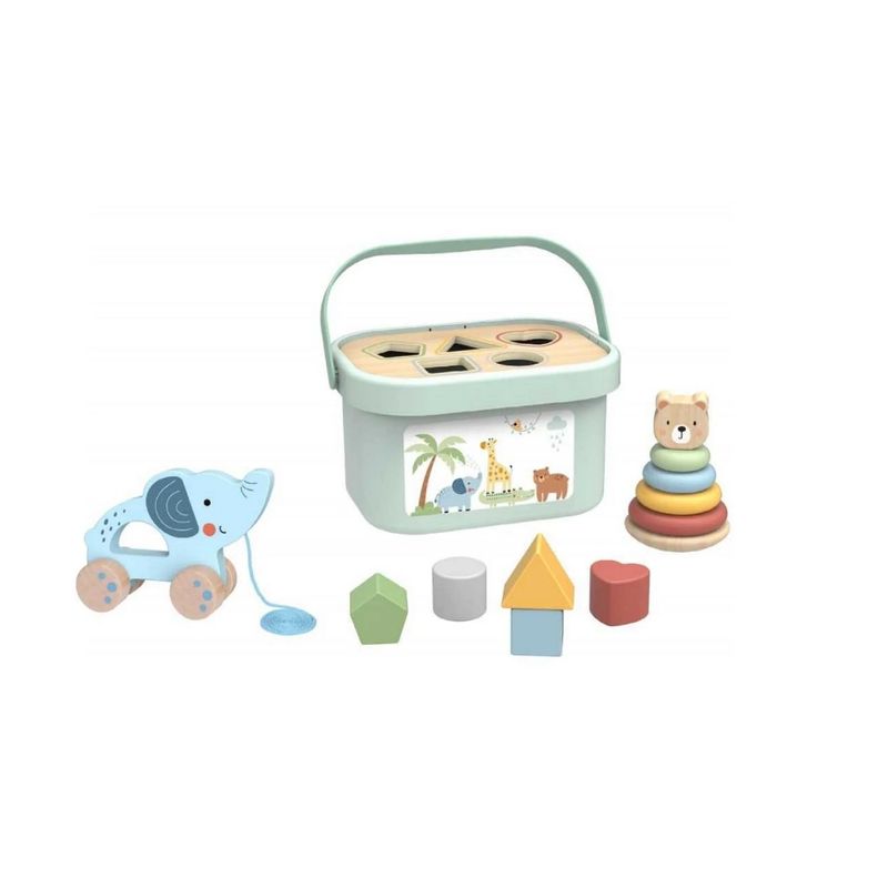 SPACEZAT - Juguete Didáctico Caja de Madera Encajes y Figuras