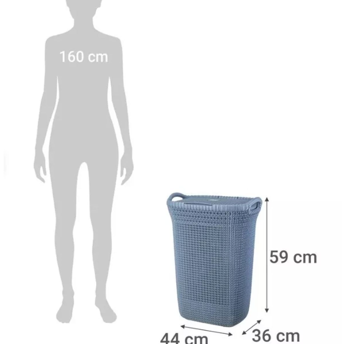 GENERICO - Canasto para ropa rectangular khipu de plástico