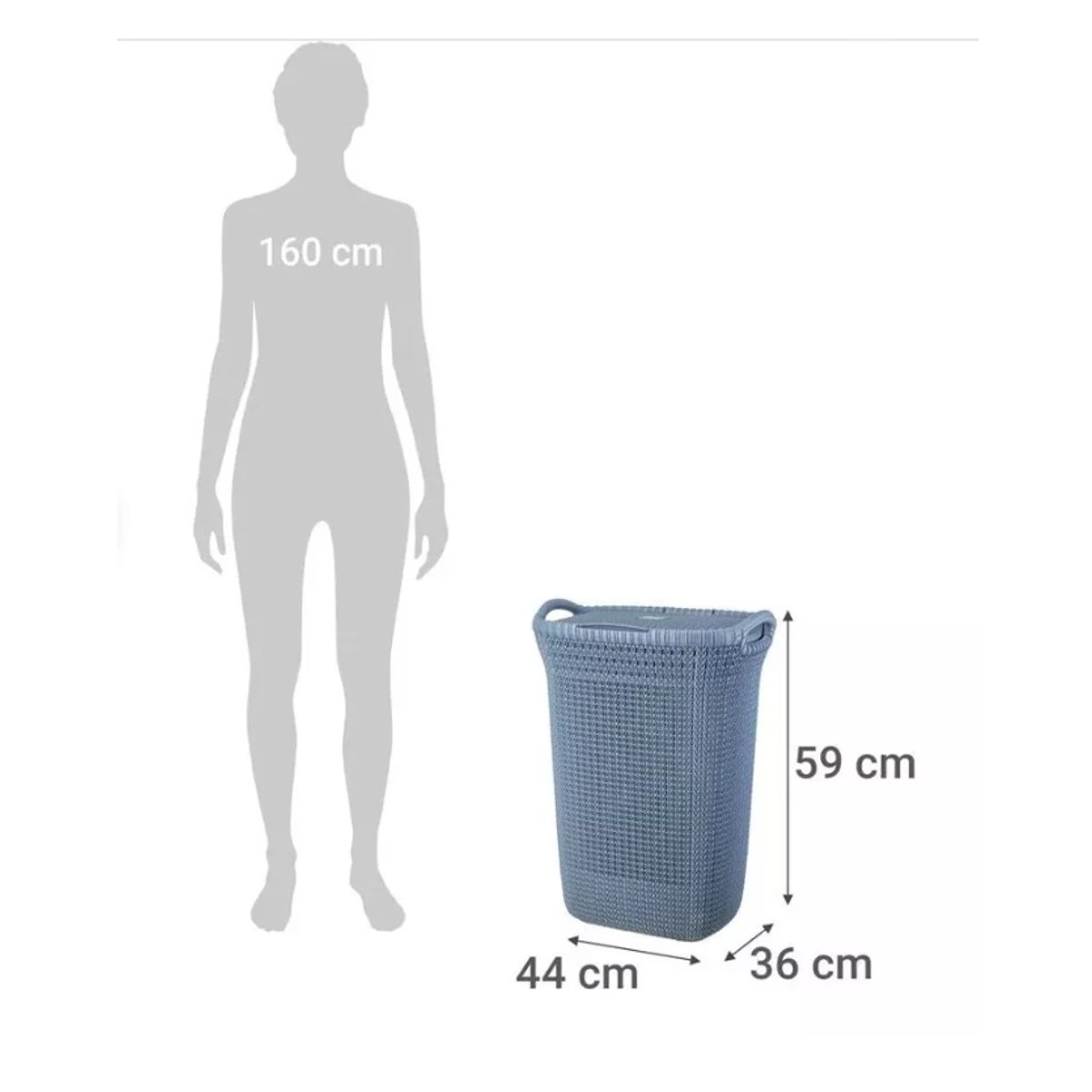 GENERICO - Canasto para ropa rectangular khipu de plástico