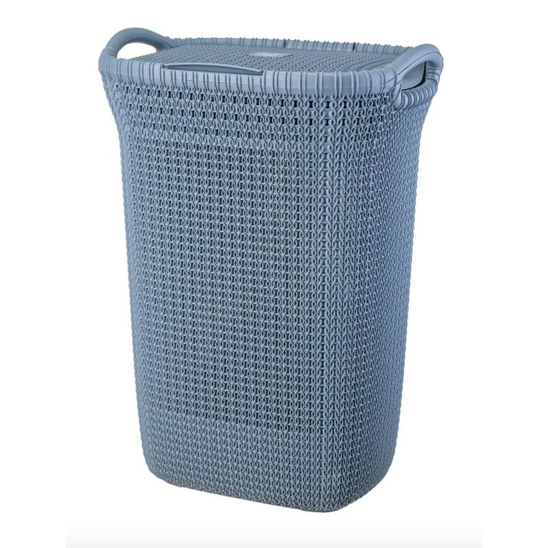 GENERICO - Cesto Canasto Para Ropa Khipu 60 Lts Con Tapa Color Azul Acero