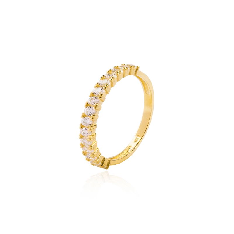 JB JOYAS BARON - Anillo Compromiso de Oro 18Kt Medio Cintillo Delgado