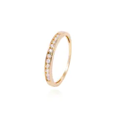 JB JOYAS BARON - Anillo Compromiso de Oro 18Kt Riel con Circon