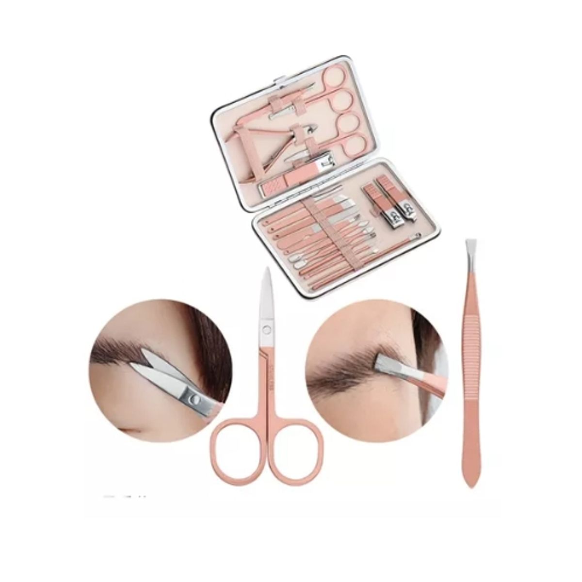 GENERICO - Juego Manicura Acero Inoxidable Set 18 Aseo Profesional