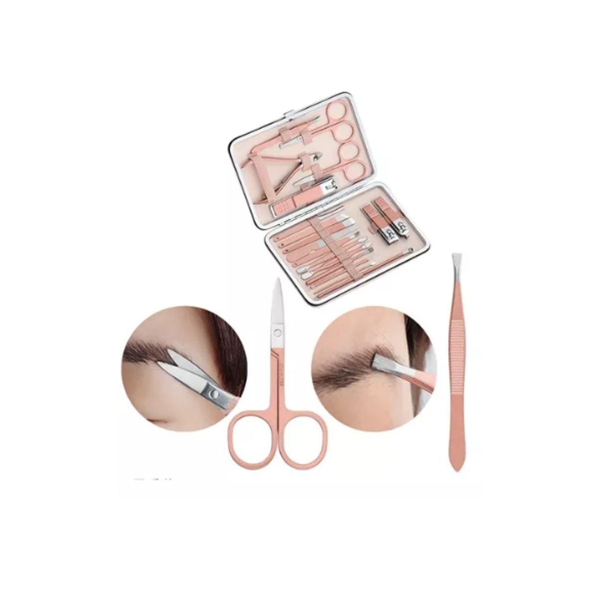 GENERICO - Juego Manicura Acero Inoxidable Set 18 Aseo Profesional