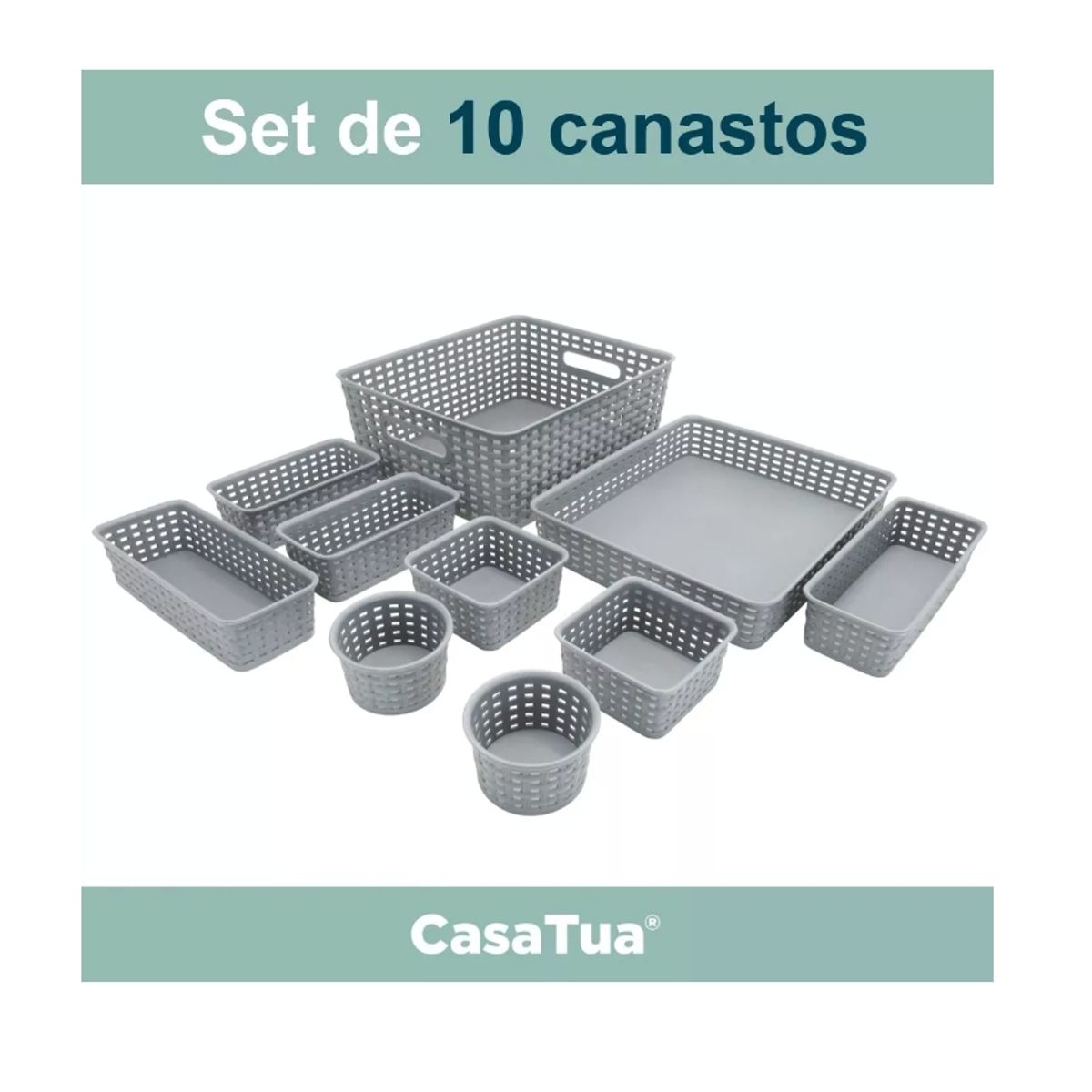 GENERICO - Canastos Organizadores Set De 10 Unids Cocina Baño Multiuso