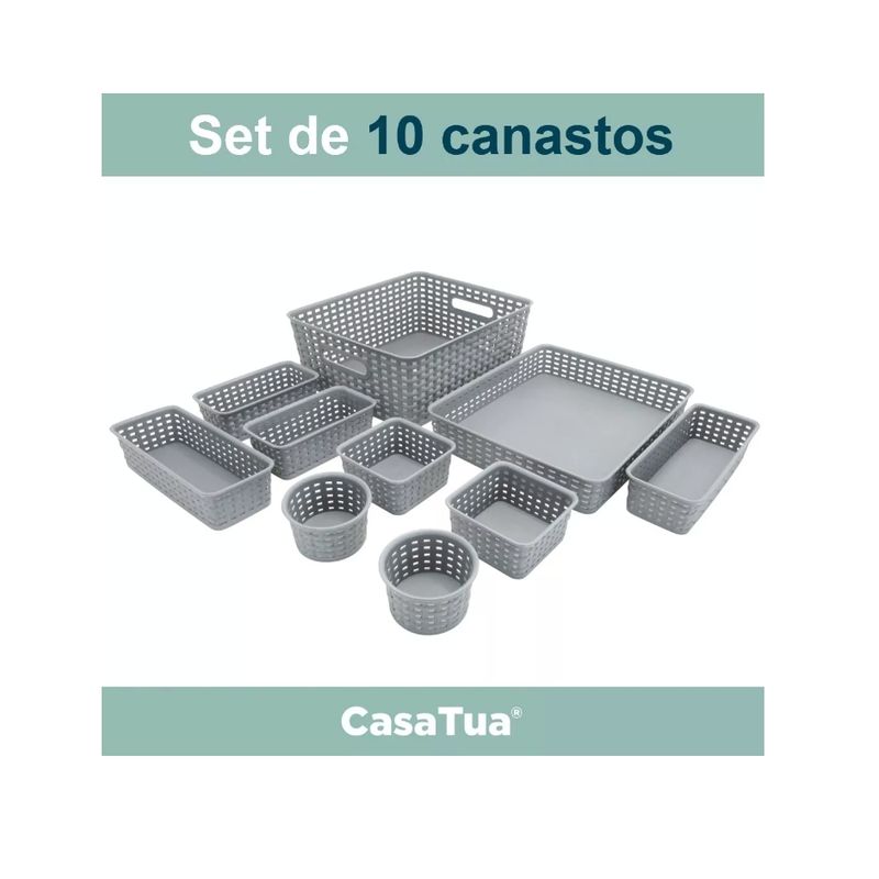 GENERICO - Canastos Organizadores Set De 10 Unids Cocina Baño Multiuso