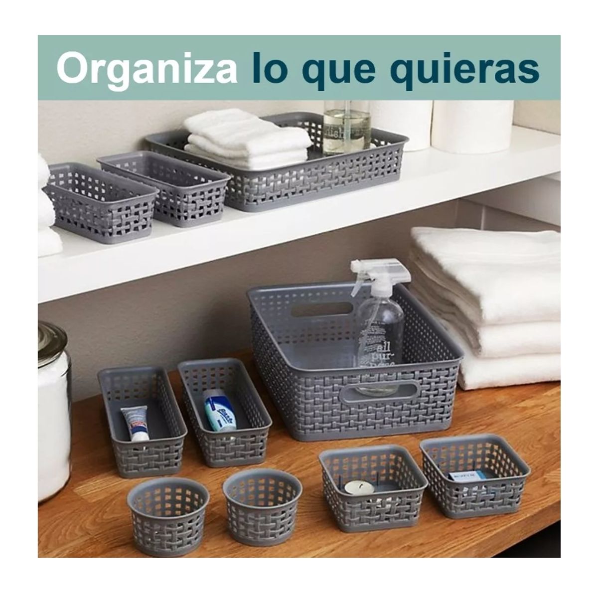 GENERICO - Canastos Organizadores Set De 10 Unids Cocina Baño Multiuso